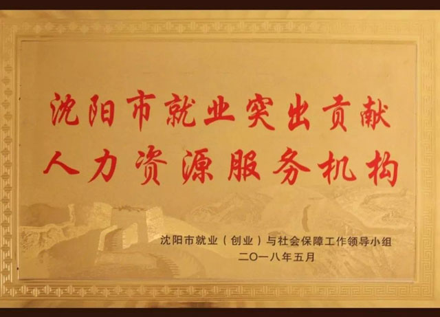 沈阳市就业凸起贡献人力资源服务机构